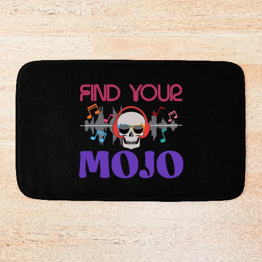 Find Your Mojo Colorful Violet Pink Retro Font Bath Mats