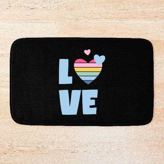 Lgbtq Gay Pride Month Rainbow Love Is Love Bath Mats
