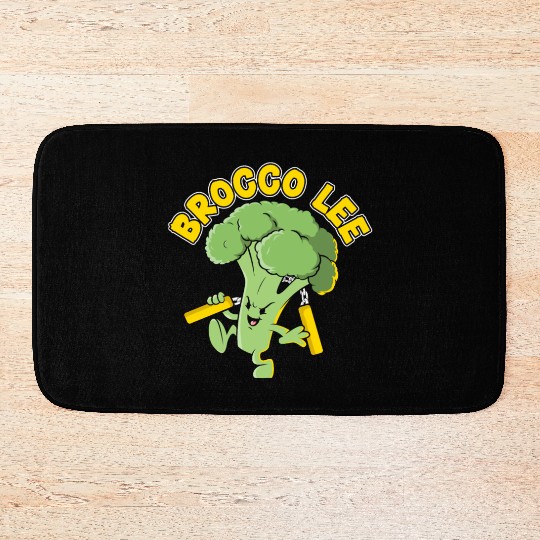 Brocco Lee Vegetable Vegetarian Vegan Broccoli Bath Mats