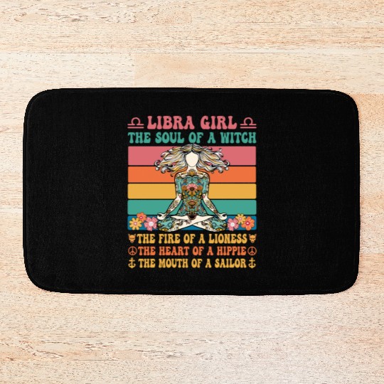 Libra Girl Astrology Sign Bath Mats