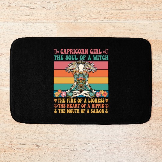 Capricorn Girl Astrology Sign Bath Mats