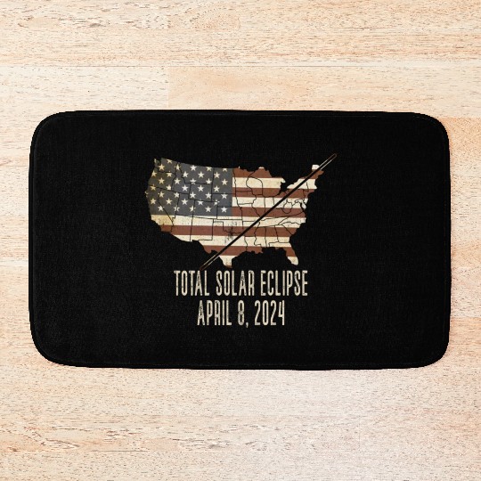Total Solar Eclipse April 8 2024 Totality USA Map Bath Mats