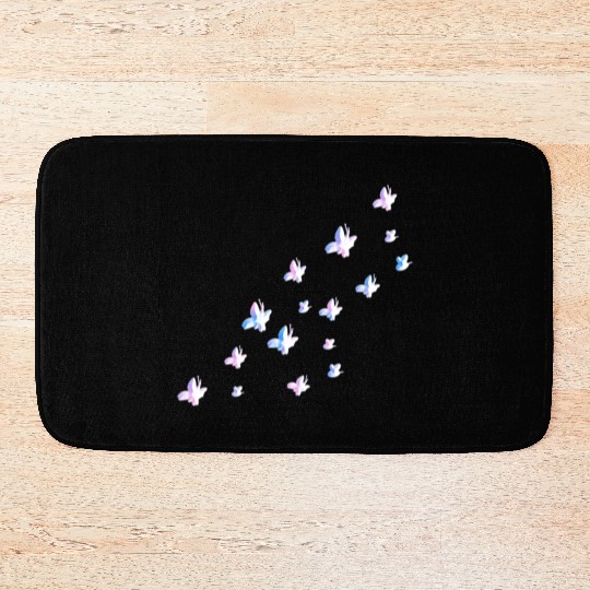 glitter butterflies bees nature pink Bath Mats