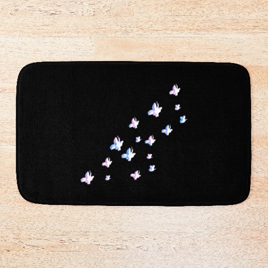 glitter butterflies bees nature pink Bath Mats