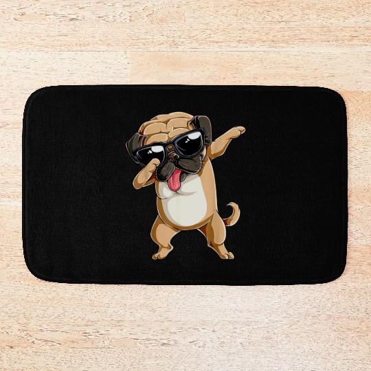 Dabbing Pug Dog Lover Bath Mats