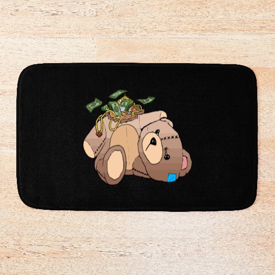 Money Teddy Bear Riches Bath Mats