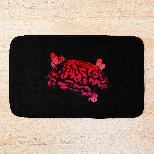 Brain with Crystal - Red Bath Mats