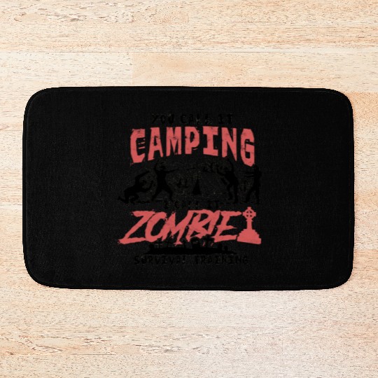 Camping Zombie Survival Training - nature Bath Mats