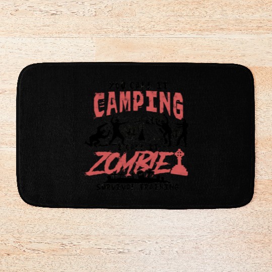 Camping Zombie Survival Training - nature Bath Mats