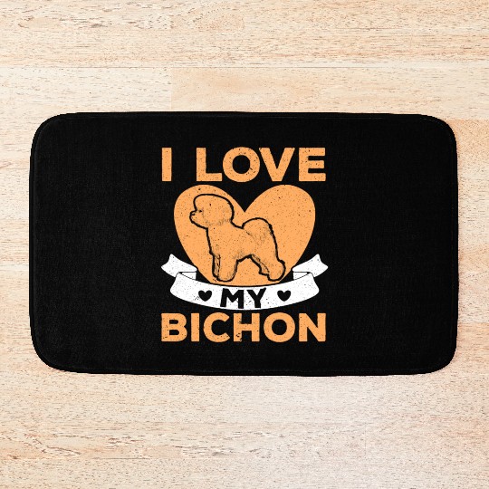 Bichon Frise Dog Lover Dog Breeder Puppy Paw Love Bath Mats