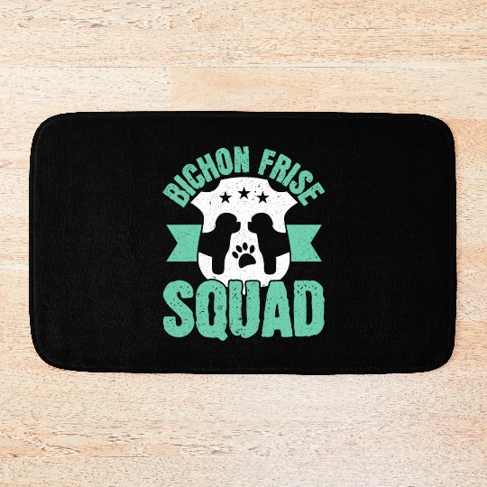 Bichon Frise Squad Dog Lover Puppy Paw Love Bath Mats