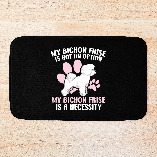Bichon Frise Dog Lover Dog Breeder Puppy Paw Love Bath Mats