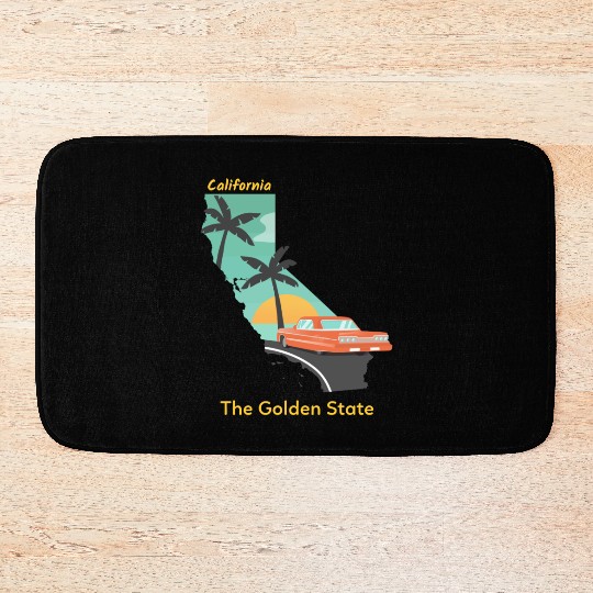 California The Golden State Bath Mats