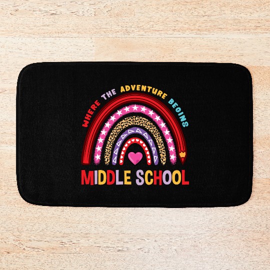 Middle School Where The Adventure Begins Bath Mats