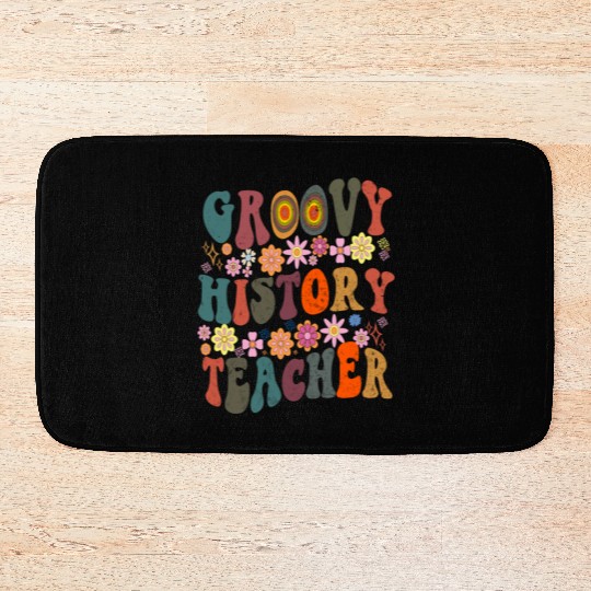 Groovy history Teacher retro Back To School Bath Mats