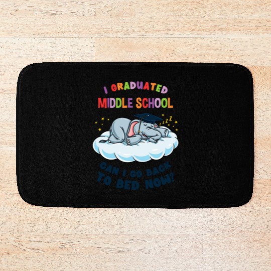 I Graduated Middle School Elephant Graduation Bath Mats