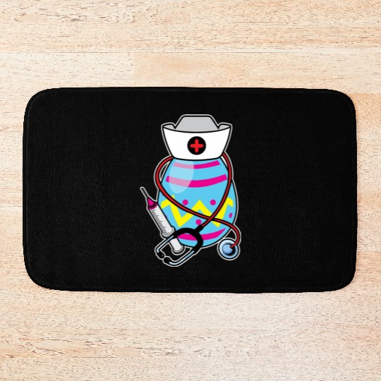 Funny Easter Egg Nurse Stethoscope Syringe RN Bath Mats