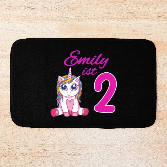 Children's Birthday Party 2 Years Girl Name Emily Bath Mats