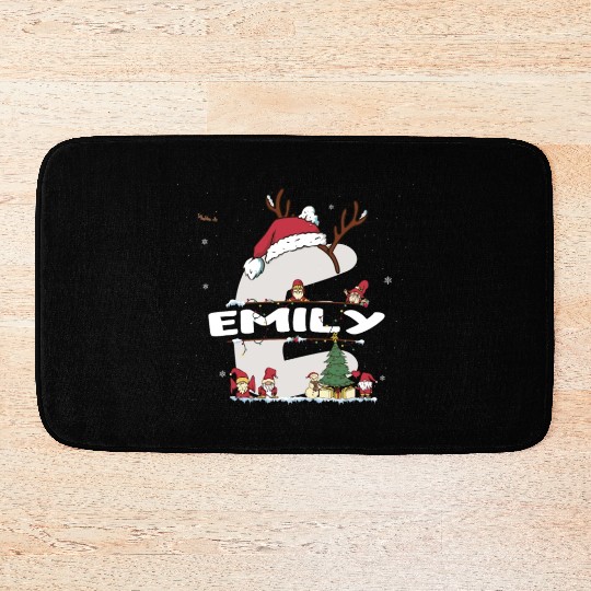 Emily Christmas - Emily Name funny Xmas Bath Mats