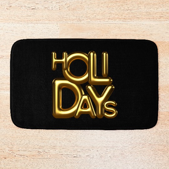 Holidays gold Bath Mats