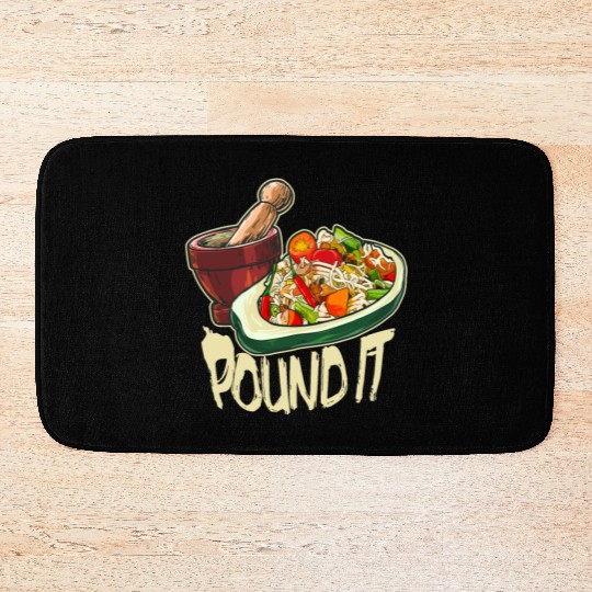 Pound It Green Spicy Thai Papaya Salad Bath Mats