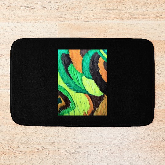 Colorful flow grass art Bath Mats