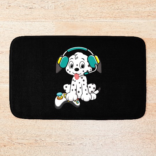 Video Game Player Paw Puppy Breeder Dalmatian Dog Bath Mats