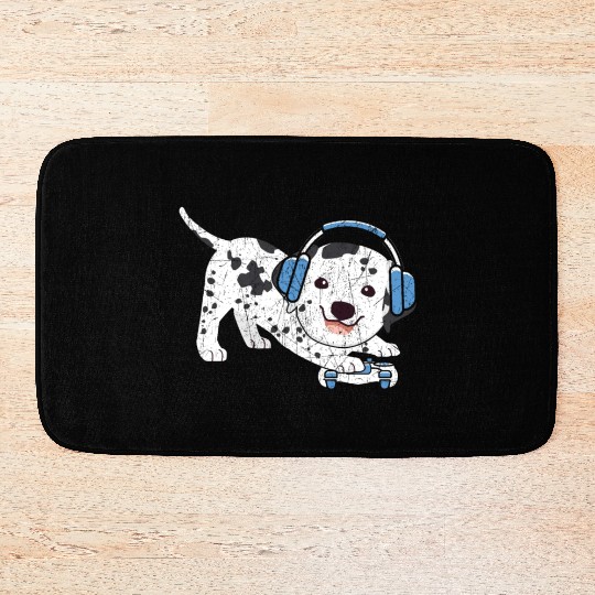 Video Game Player Paw Puppy Breeder Dalmatian Dog Bath Mats