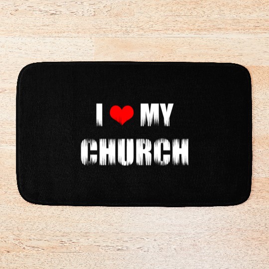 Christian Gift I Love My Church Christian Bath Mats