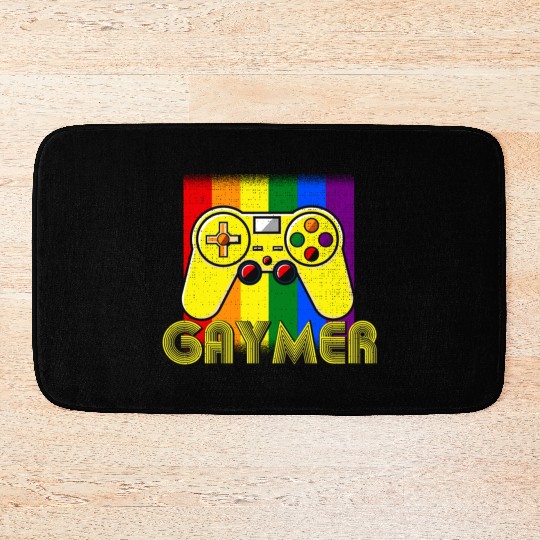Funny Gaymer Gay Gamer - Pride Rainbow LGBT Bath Mats