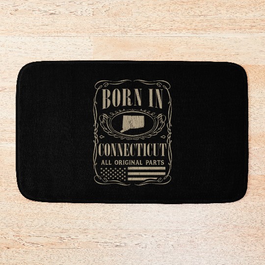 Vintage America US States Born Connecticut Bath Mats