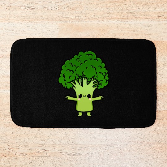 Kawaii Broccoli For Broccoli Lover Bath Mats