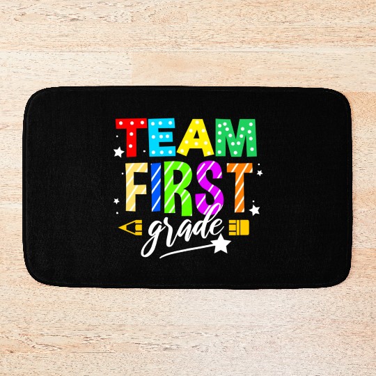 Team First Grade For Elementary Teacher Bath Mats