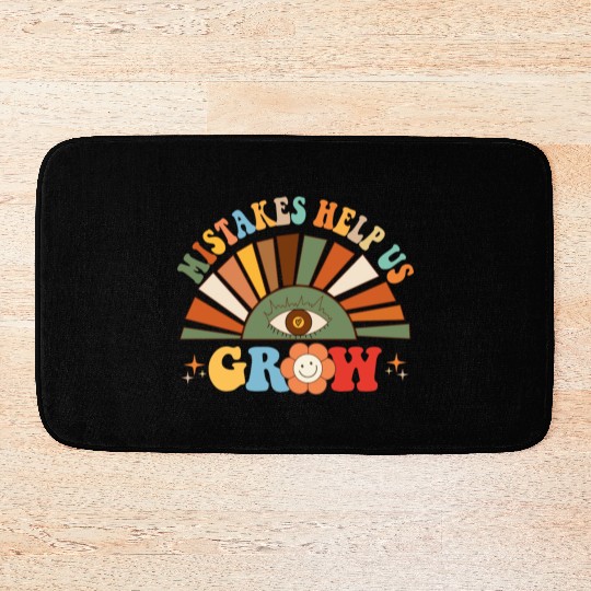 Mistakes Help Us Grow Groovy Growth Mind Mindset Bath Mats