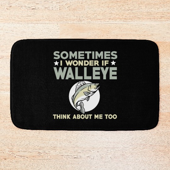 Funny Walleye Fishing Lover Bath Mats