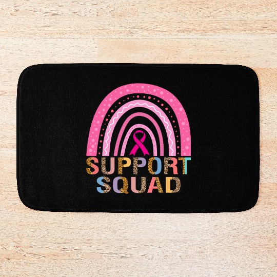 Support Squad Leopard Pink Warrior Breast Cancer Bath Mats