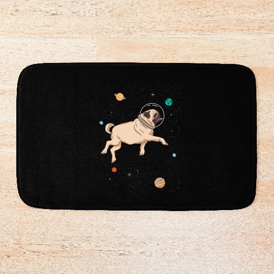 Pug Astronaut For Pug Lover Bath Mats