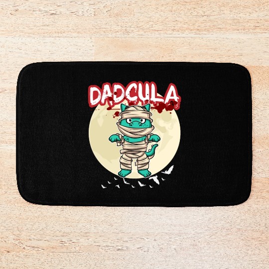 Dadcula Dracula Vampire Dad Funny Halloween Party Bath Mats