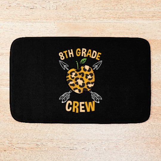 8th Grade Back To School Crew Leopard Print Bath Mats