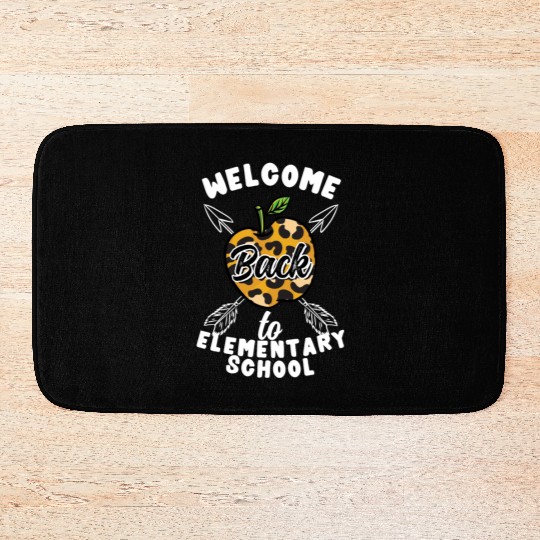 Welcome Back To Elementary School Leopard Print Bath Mats