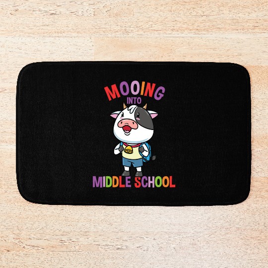 Mooing Into Middle School Cow Bath Mats