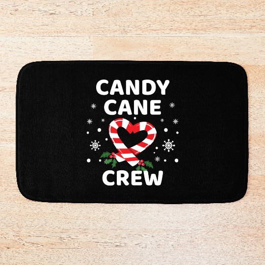 Candy Cane Crew Christmas Candies Sweet Xmas Gift Bath Mats