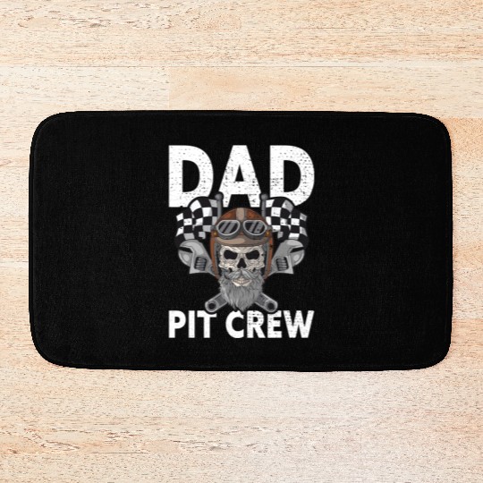 Dad Pit Crew Racing Familiy Race Car Kart Racer Bath Mats