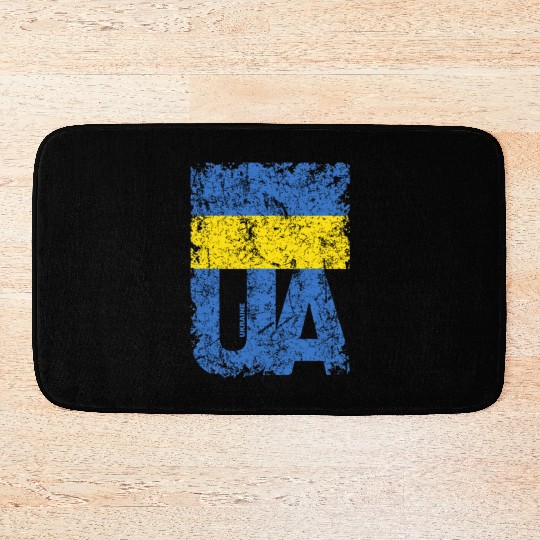 I stand with Ukraine. Support Ukraine. Stop War Bath Mats