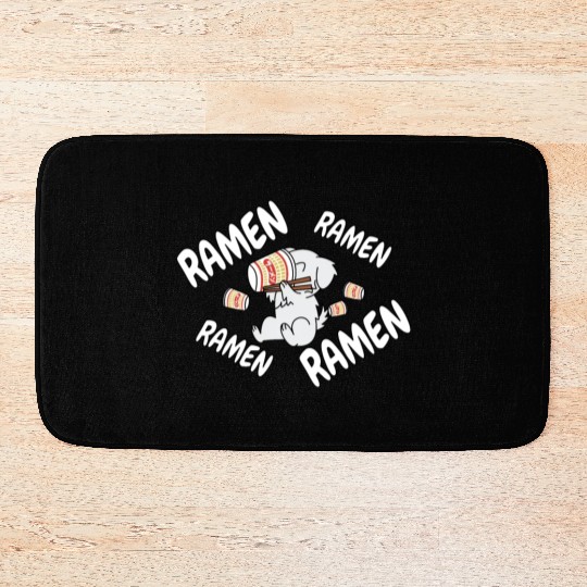 Great Pyrenees Instant Ramen Noodles Bath Mats