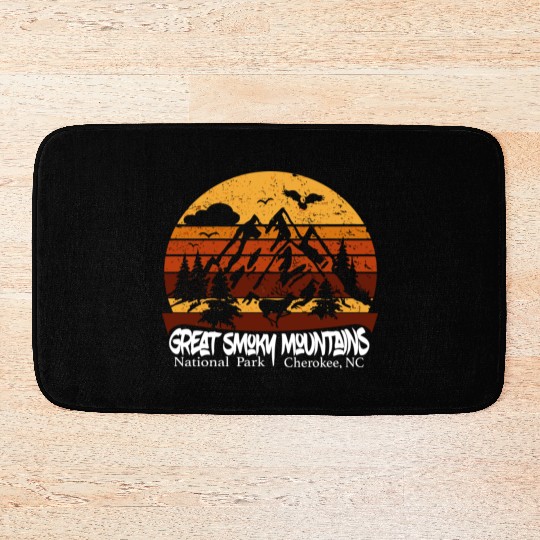 Great Smoky Mountains Cherokee Nc Vintage Souvenir Bath Mats