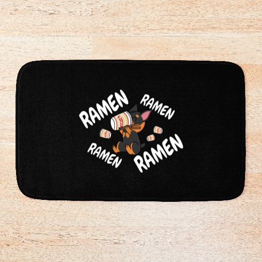 Doberman Instant Ramen Noodles Bath Mats