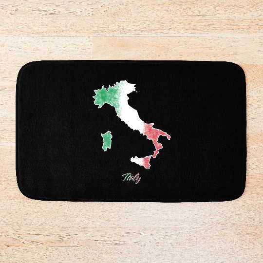 Stylized Italy Map Bath Mats