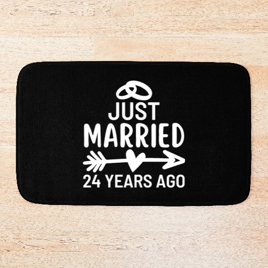 Just Married 24 Years Ago Wedding Anniversary Bath Mats