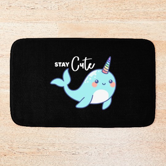 Stay Cute, Narwhal Bath Mats